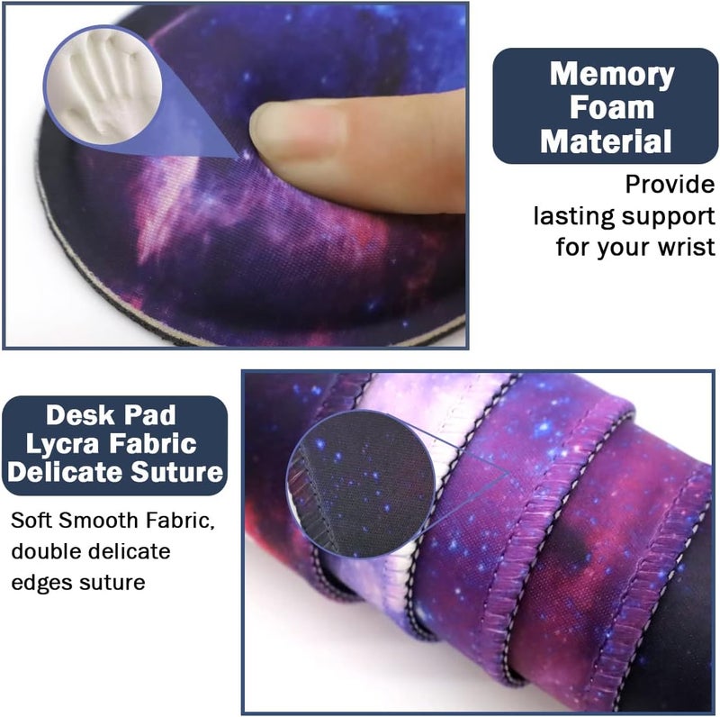 Yunoble Large Mouse Pad and Keyboard Wrist Rest, Desk Pad for Keyboard and Mouse, 4-in-1 Large Gaming Mouse Pad with Wrist Support, Desk Mat for Home Office Study Game-Galaxy Fluid - Image 3